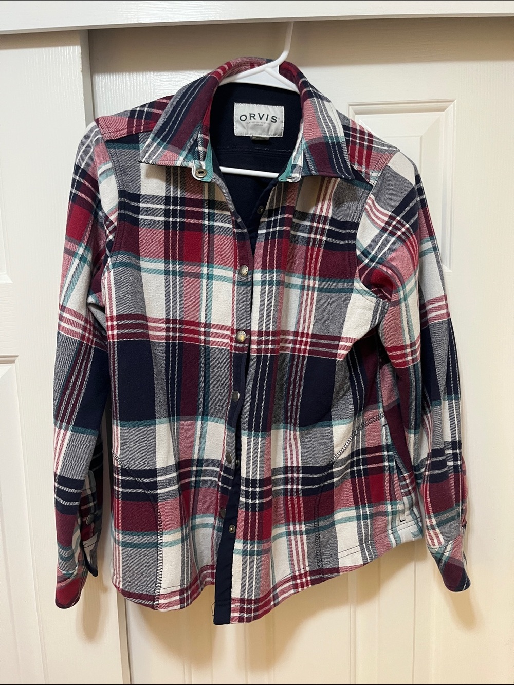 Orvis Plaid Button-Down Shirt in Navy, Burgundy & White